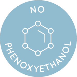 blue icon stating the New Edition range does not contain any phenoxyethanol